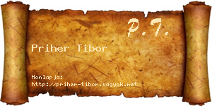 Priher Tibor névjegykártya